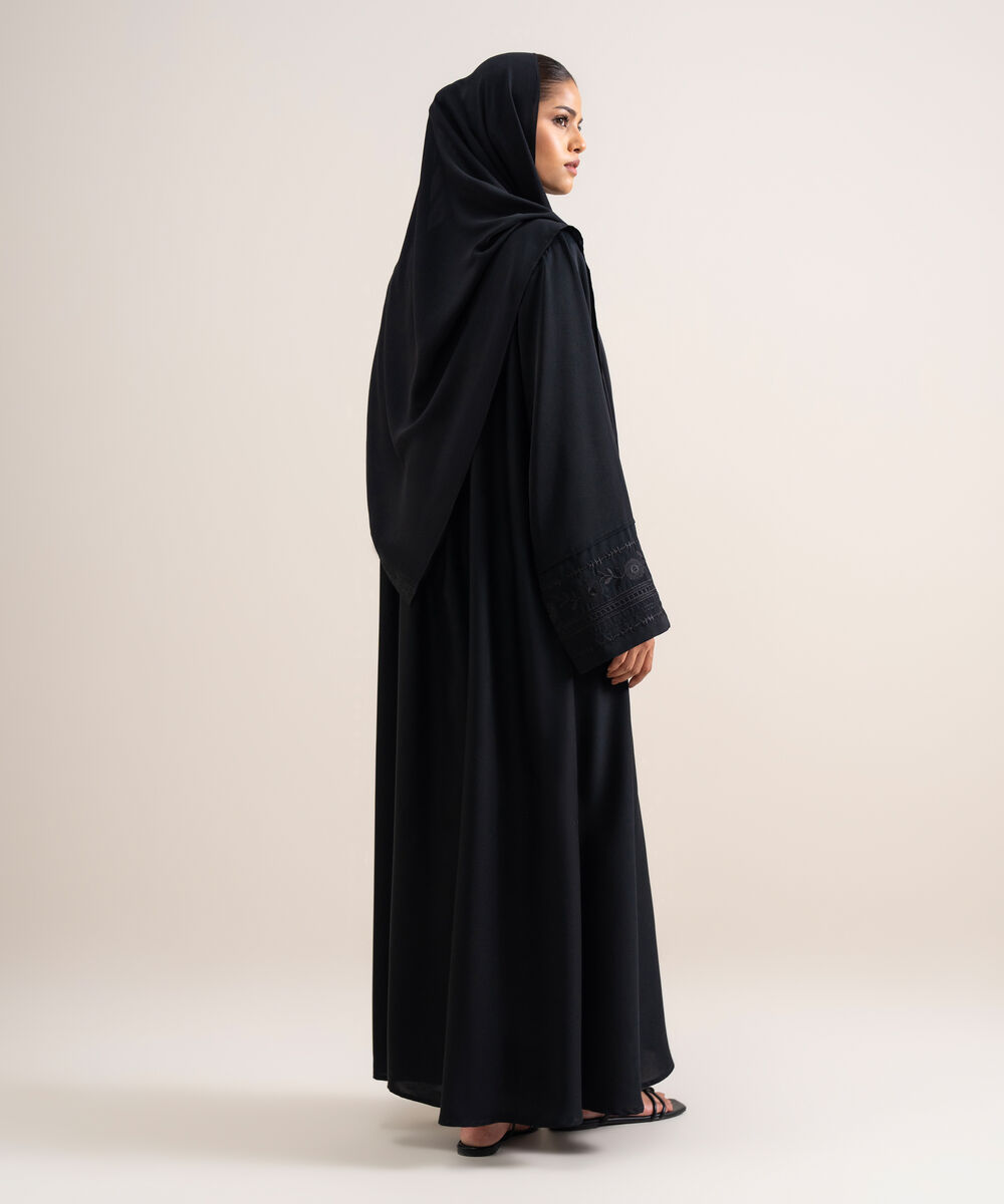 Women's Black Regular Abbaya Set