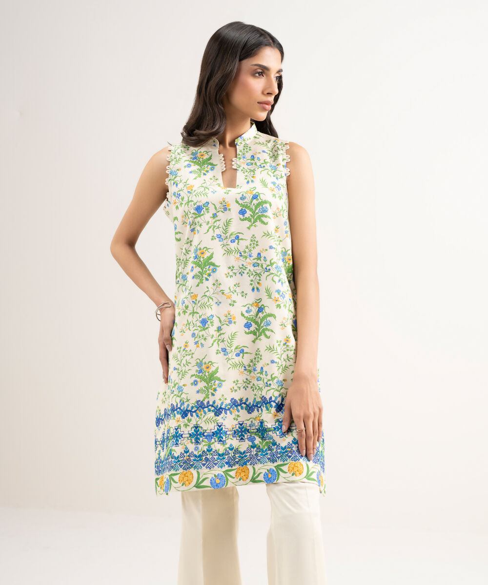 Women's Unstitched Lawn Embroidered Multi 2 Piece Suit