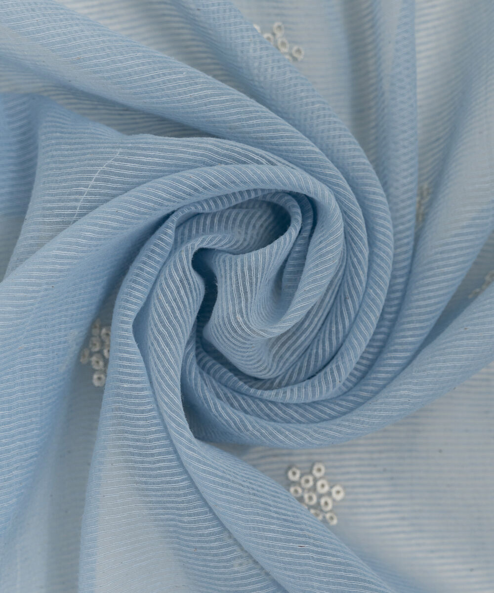 Women's RTW Textured Karandi Embroidered Blue Dupatta