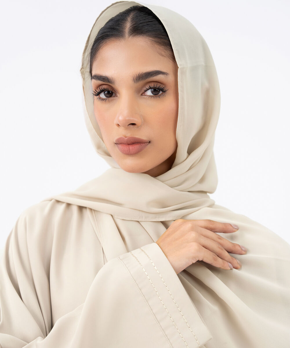 Women's Beige Polyester Hijab