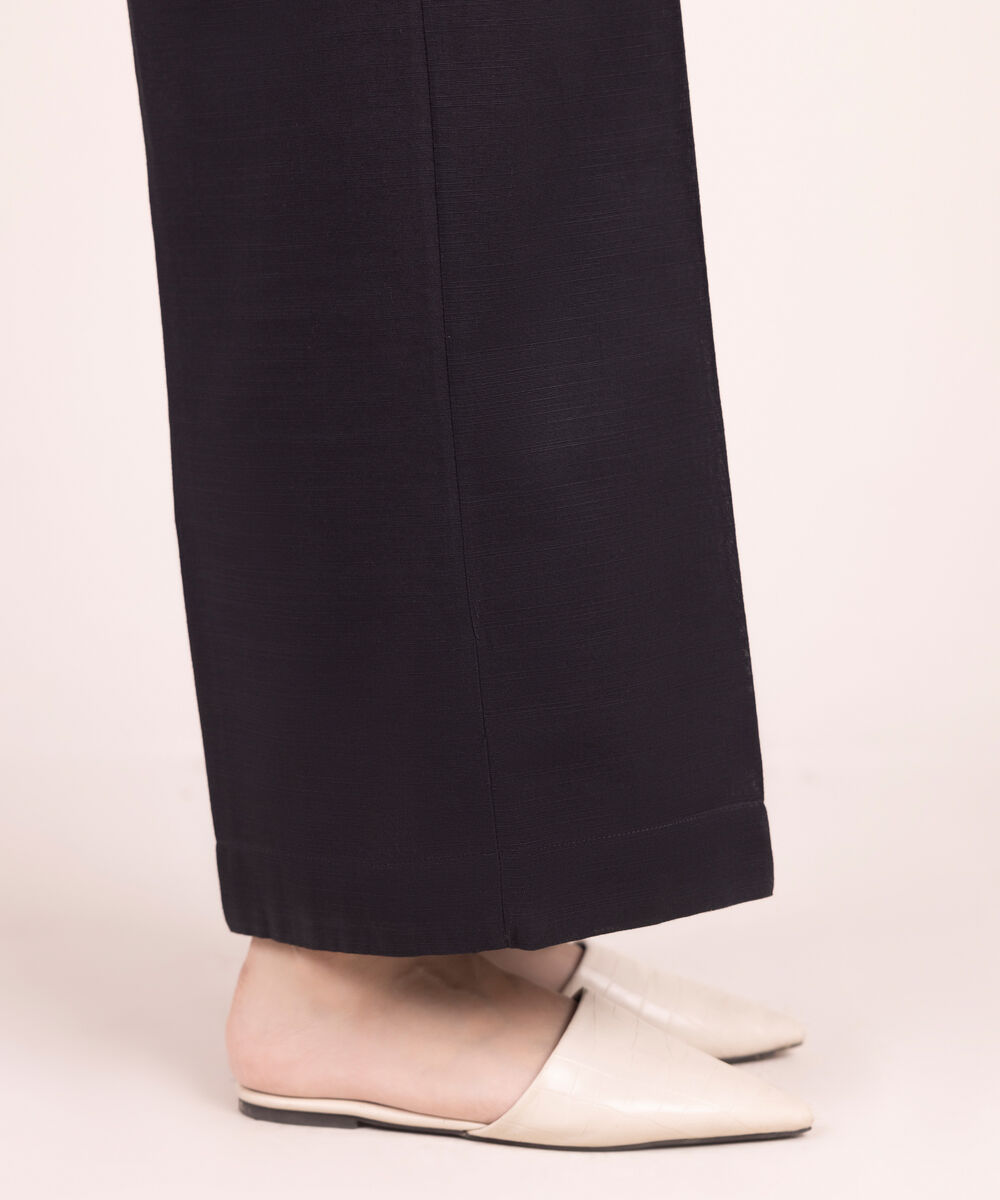 Women's RTW Khaddar Solid Black Culottes