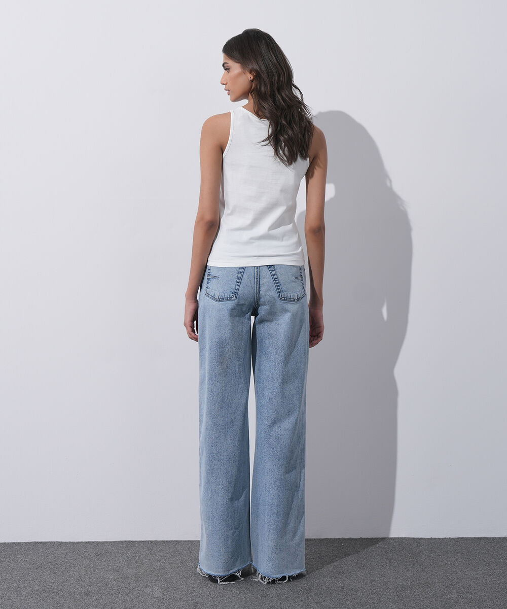 Women's Western Wear White Sleeveless T-Shirt