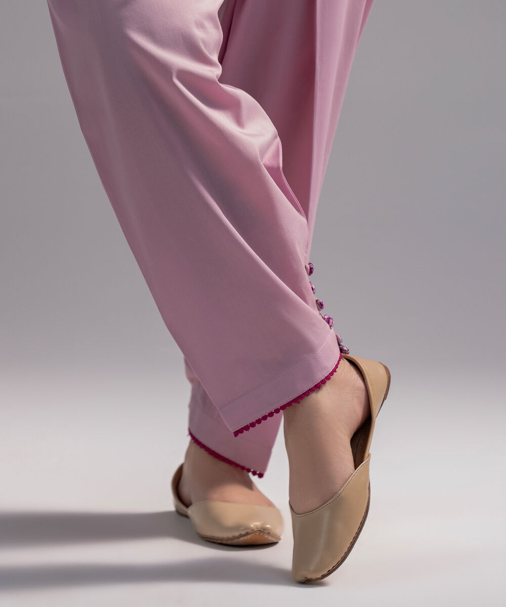 Women's RTW Cambric Solid Lilac Skinny Shalwar