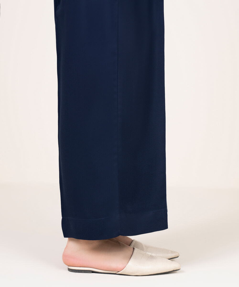 Women's RTW Bedford Solid Blue Culottes