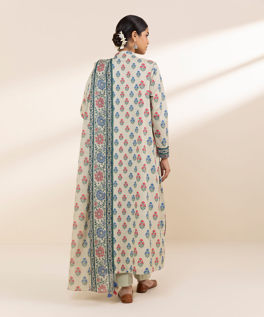 Women's Unstitched Lawn Printed Multi 3 Piece Suit