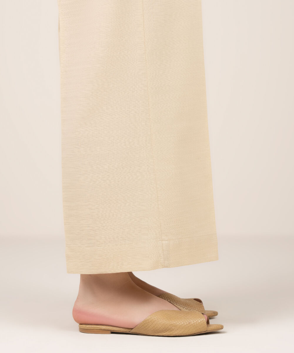 Women's RTW Khaddar Solid Beige Culottes