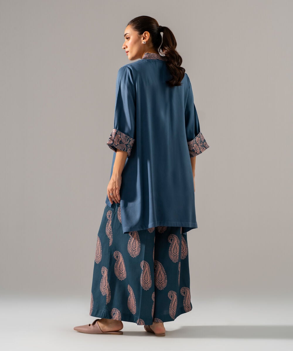 Women's RTW Bedford Solid Blue Straight Shirt