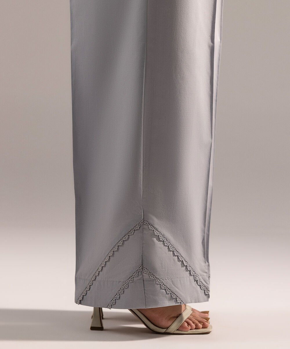 Women's RTW Cambric Solid Grey Culottes