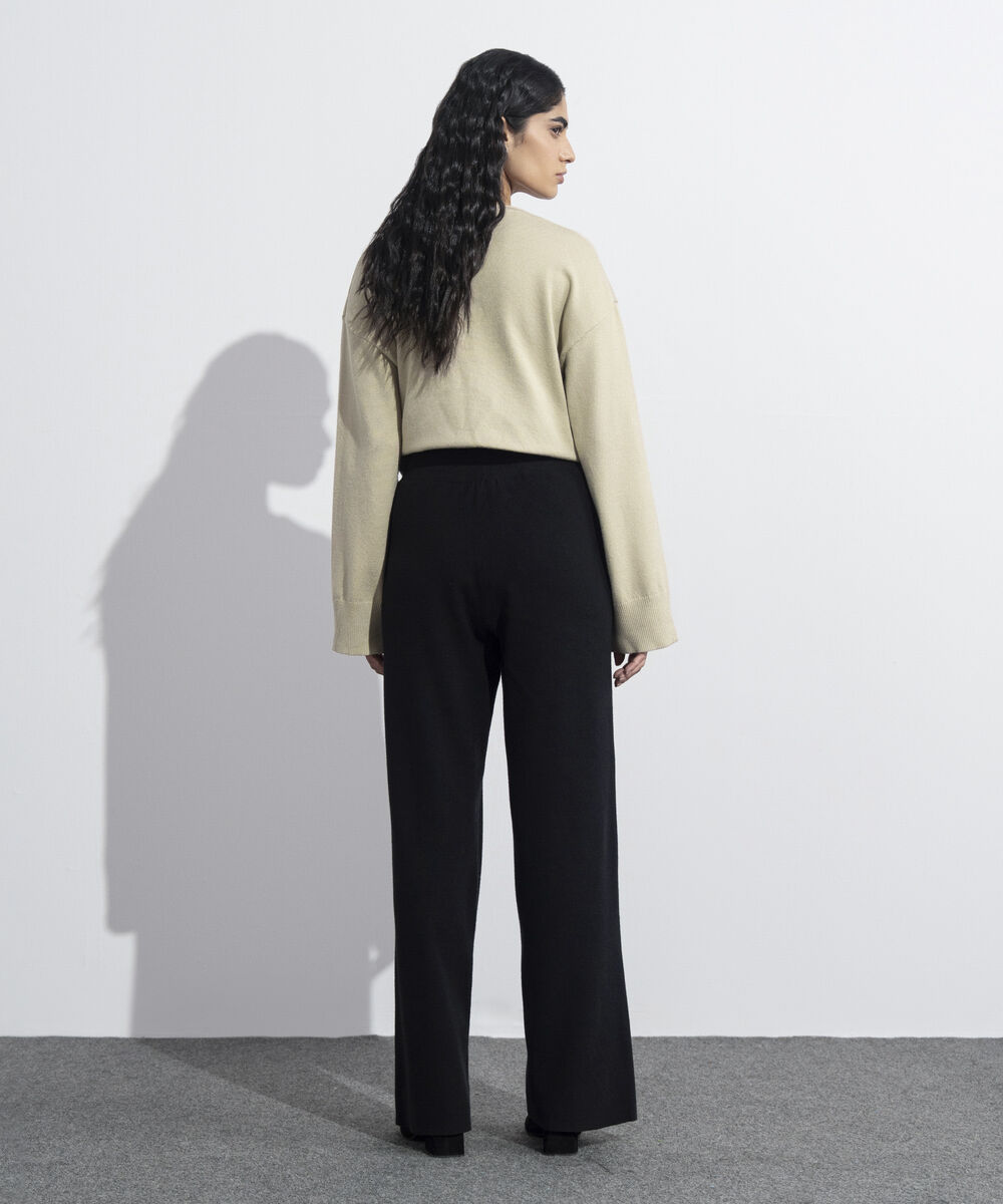 Women's Western Wear Black Pull-On Knit Trousers