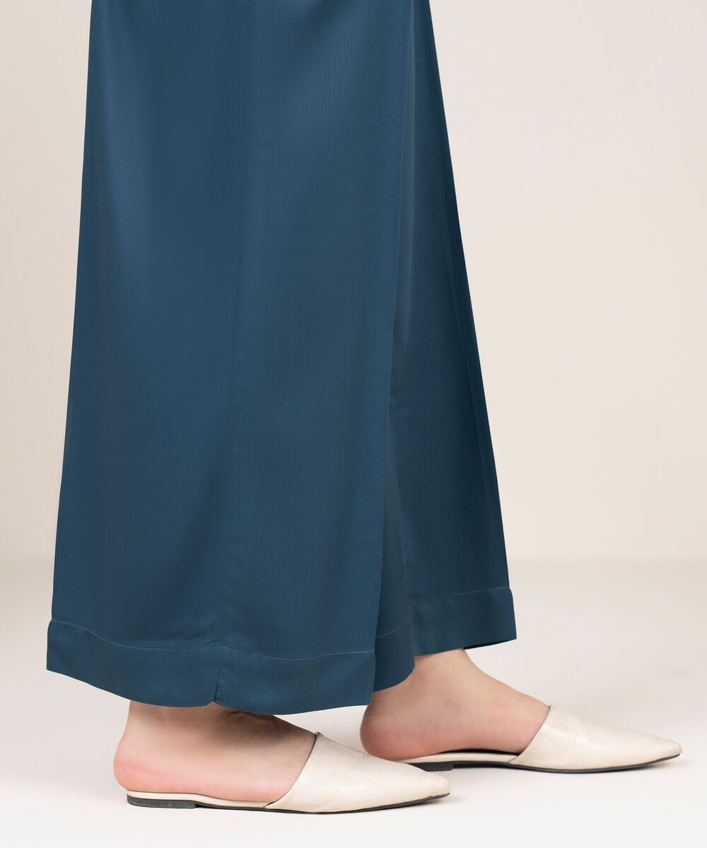 Women's RTW Bedford Solid Blue Culottes