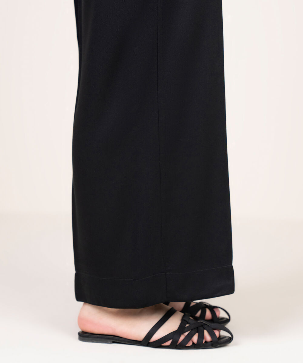 Women's RTW Bedford Solid Black Culottes