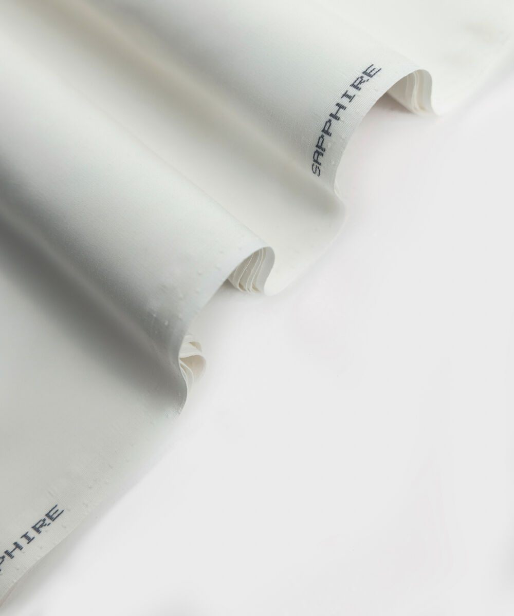 Men's Unstitched Two-Piece Premium Giza Cotton Off White Suit.