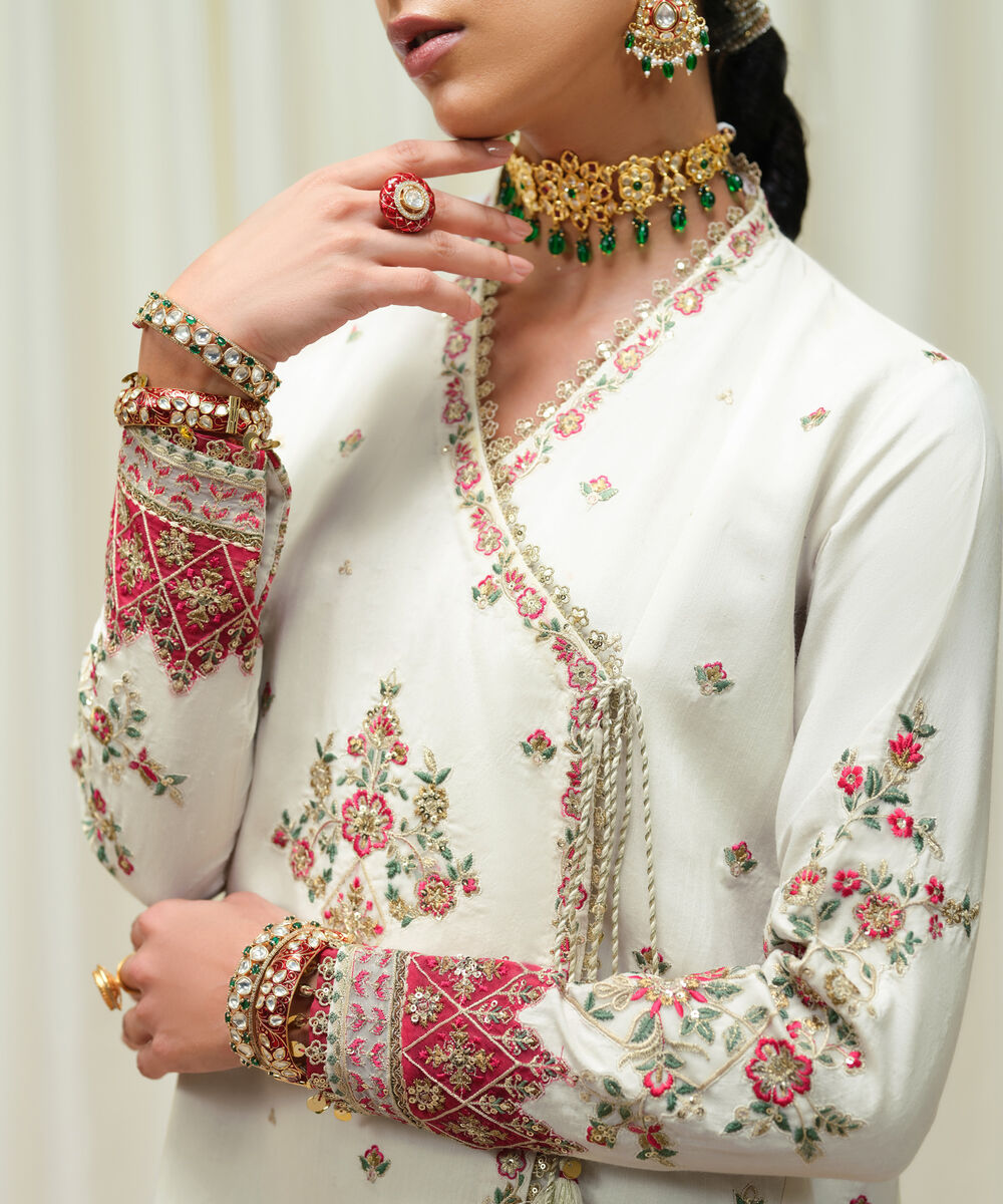 Women's Unstitched Viscose Raw Silk Dyed Three Piece Suit