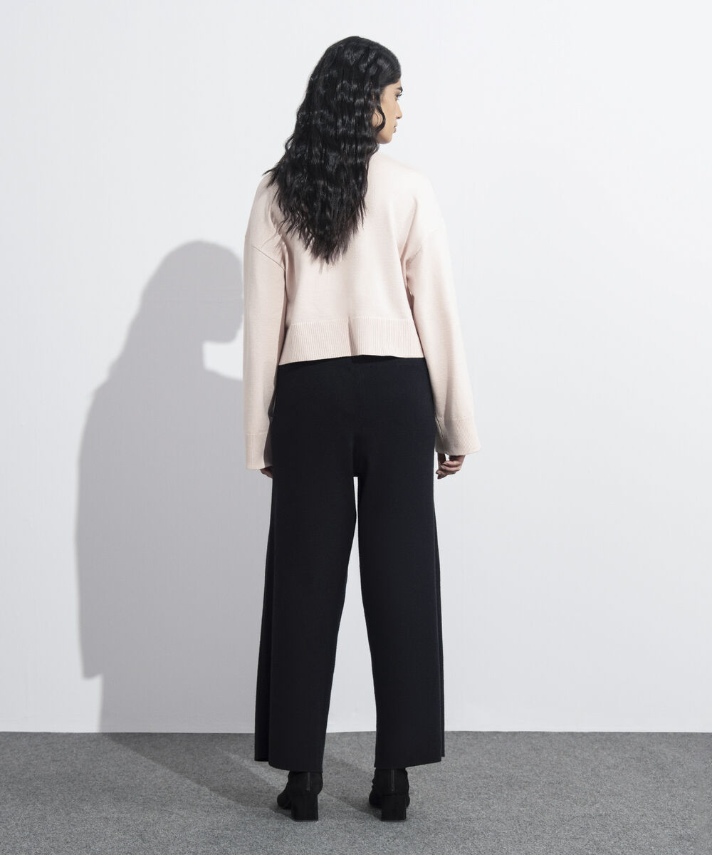 Women's Western Wear Black Pull-On Knit Culottes