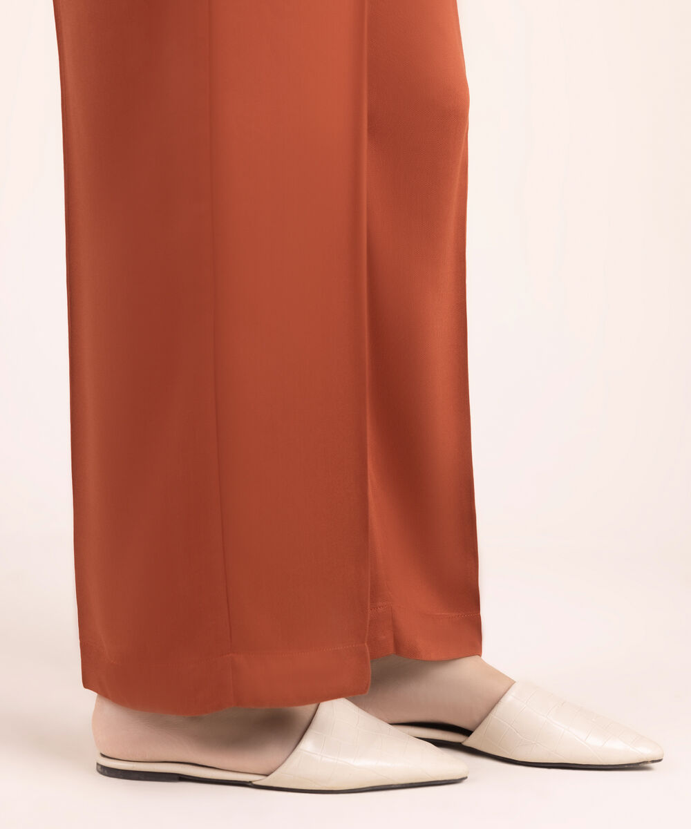 Women's RTW Bedford Solid Rust Straight Pants