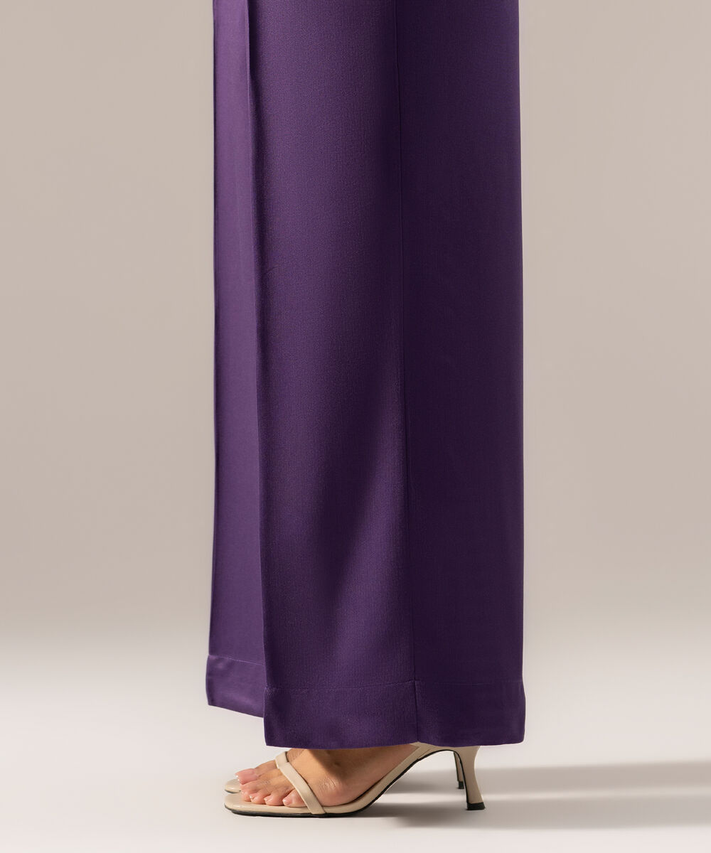 Women's RTW Solid Purple Bedford Culottes