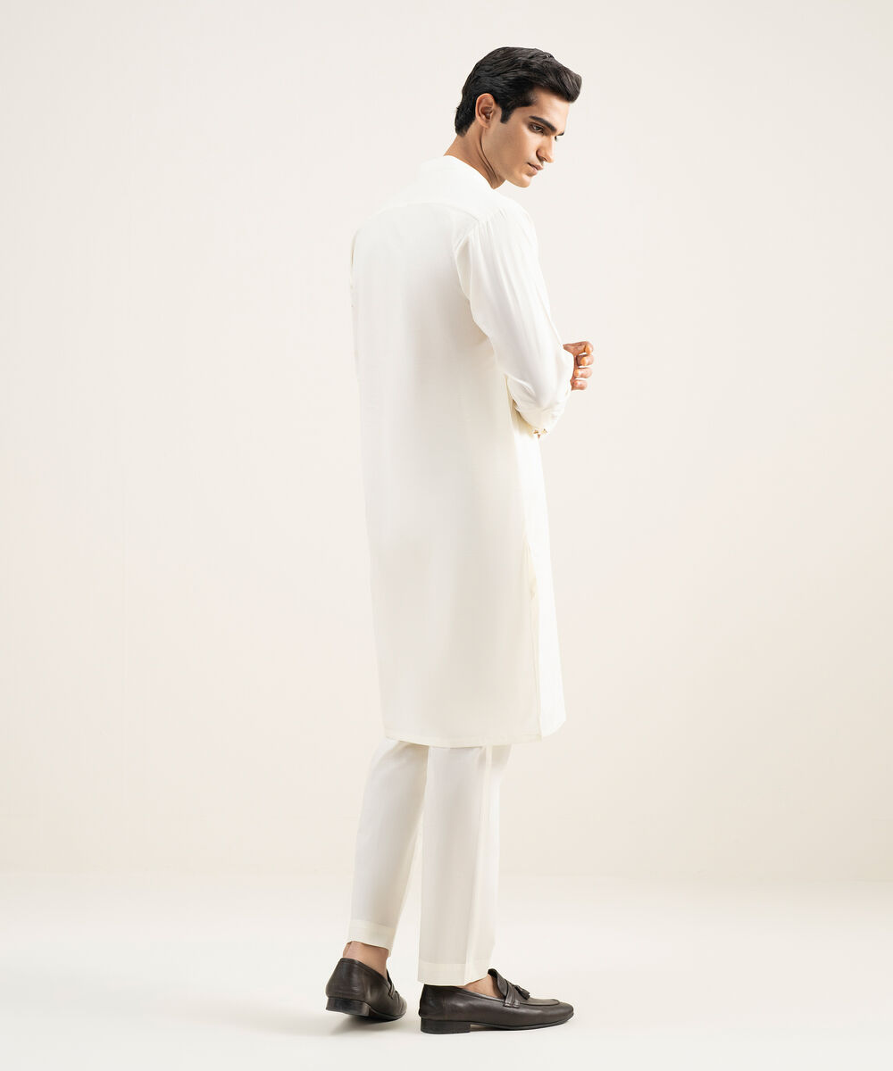 Men's Stitched Premium Cotton Navy Blue Suit