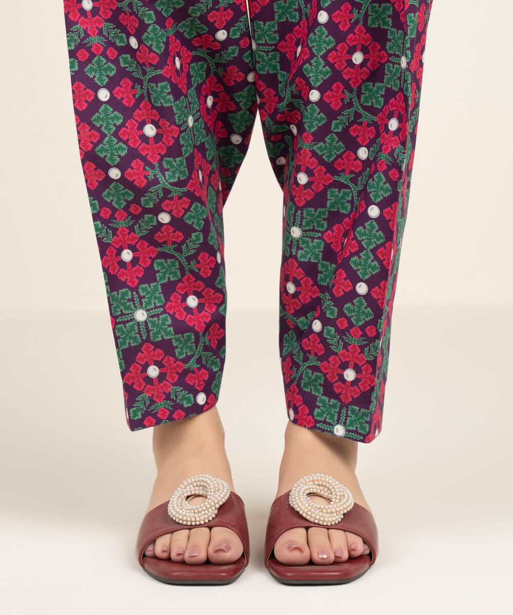 Women's RTW Cambric Solid Purple Shalwar