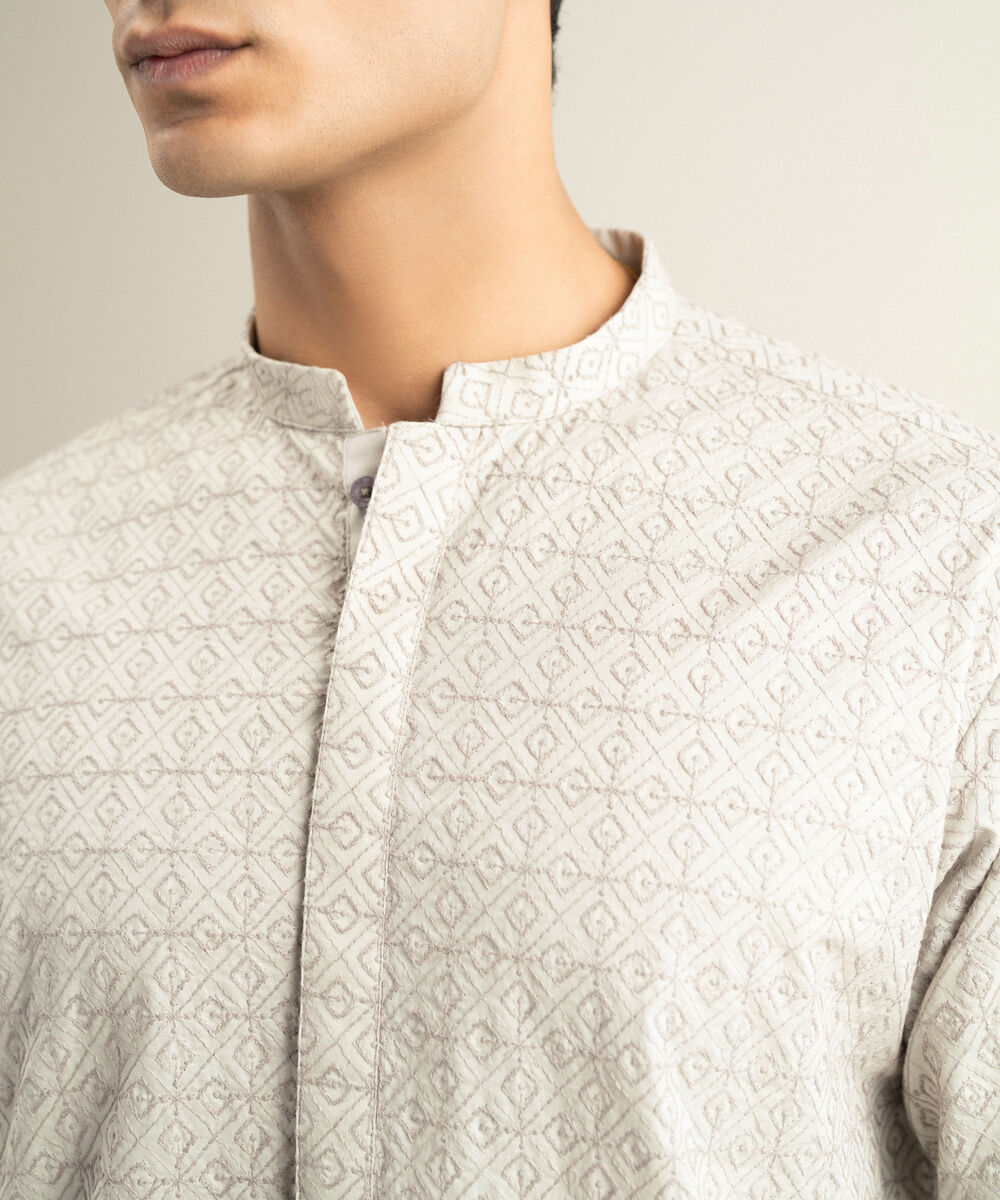 Men's beige 100% Cotton Kurta Trouser