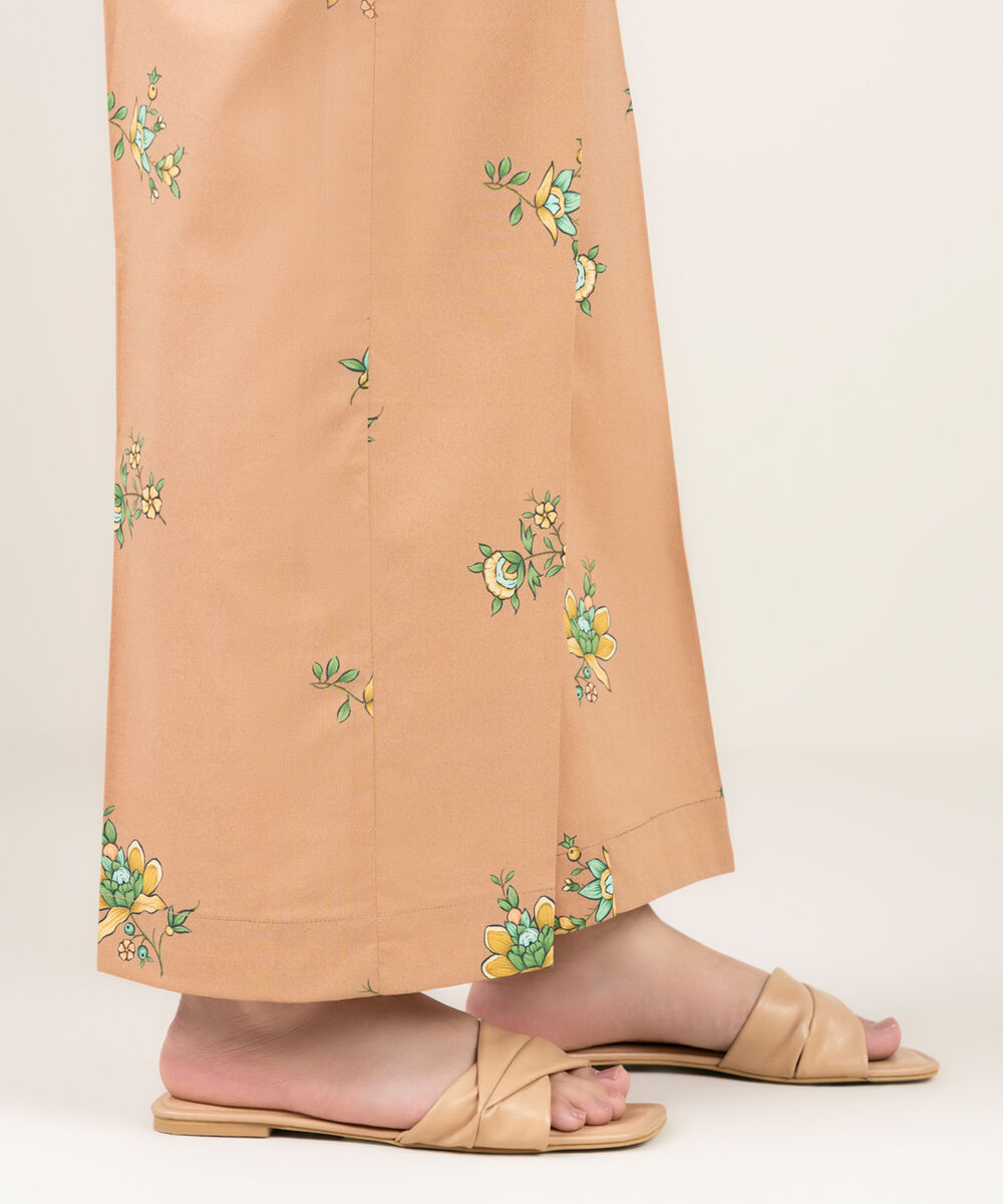 Women's RTW Cambric Printed Peach Culottes
