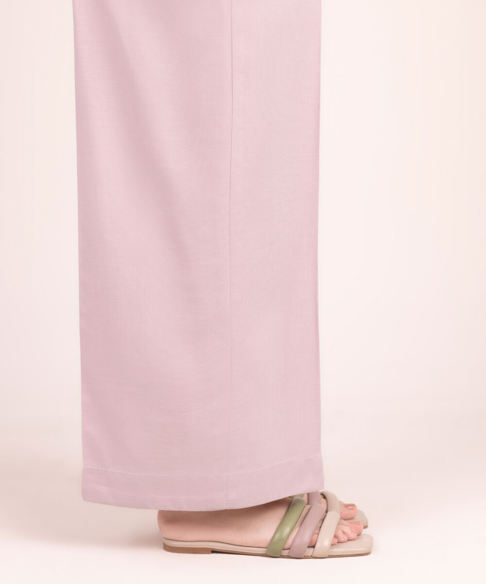 Women's RTW Cotton Viscose Solid Pink Culottes