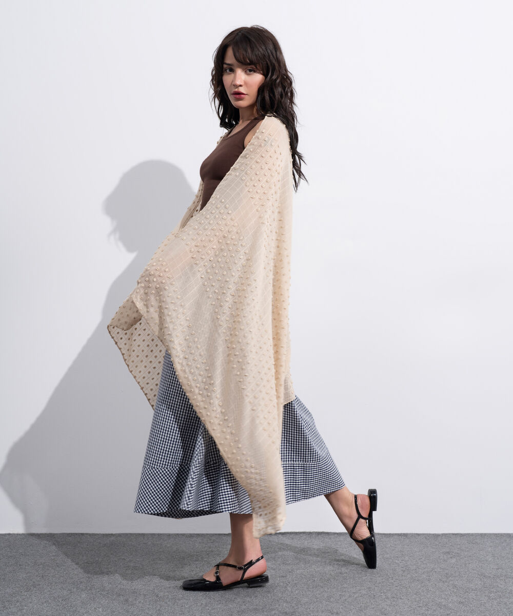 Women's Western Beige Rectangular Scarf