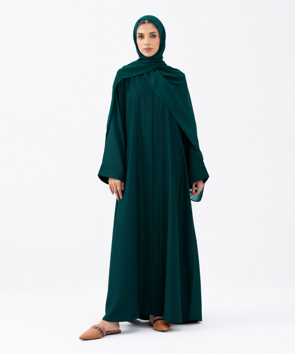Women's Teal Polyester Abaya