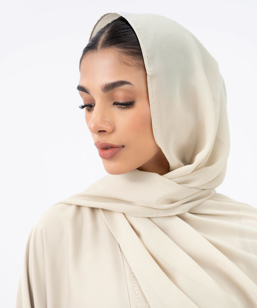 Women's Beige Polyester Hijab