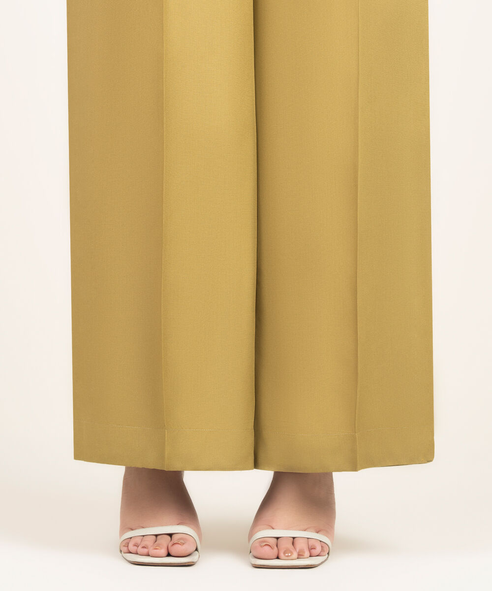 Women's RTW Arabic Cambric Solid Olive Green Culottes