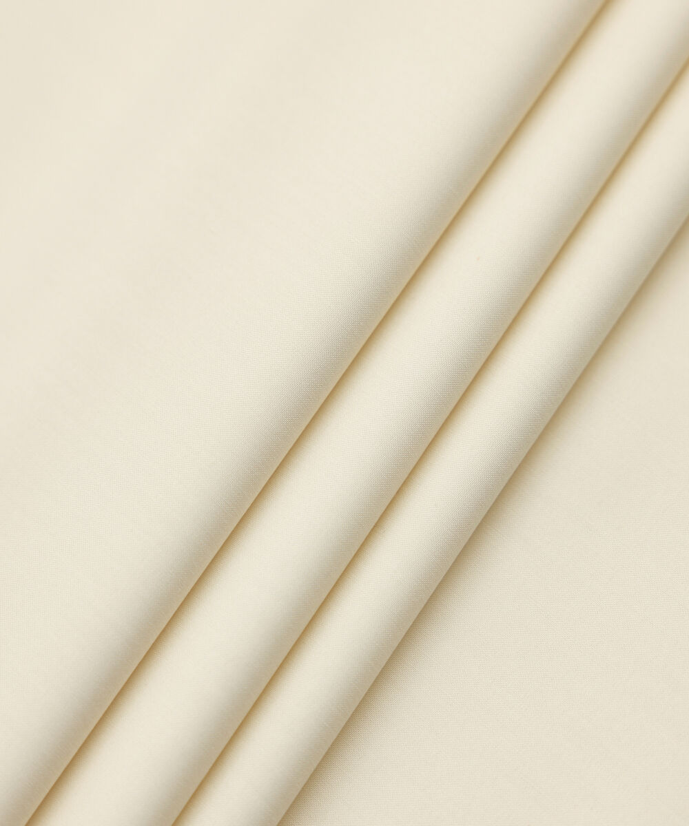 Men's Unstitched Two-Piece Premium Giza Cotton Cream Suit.