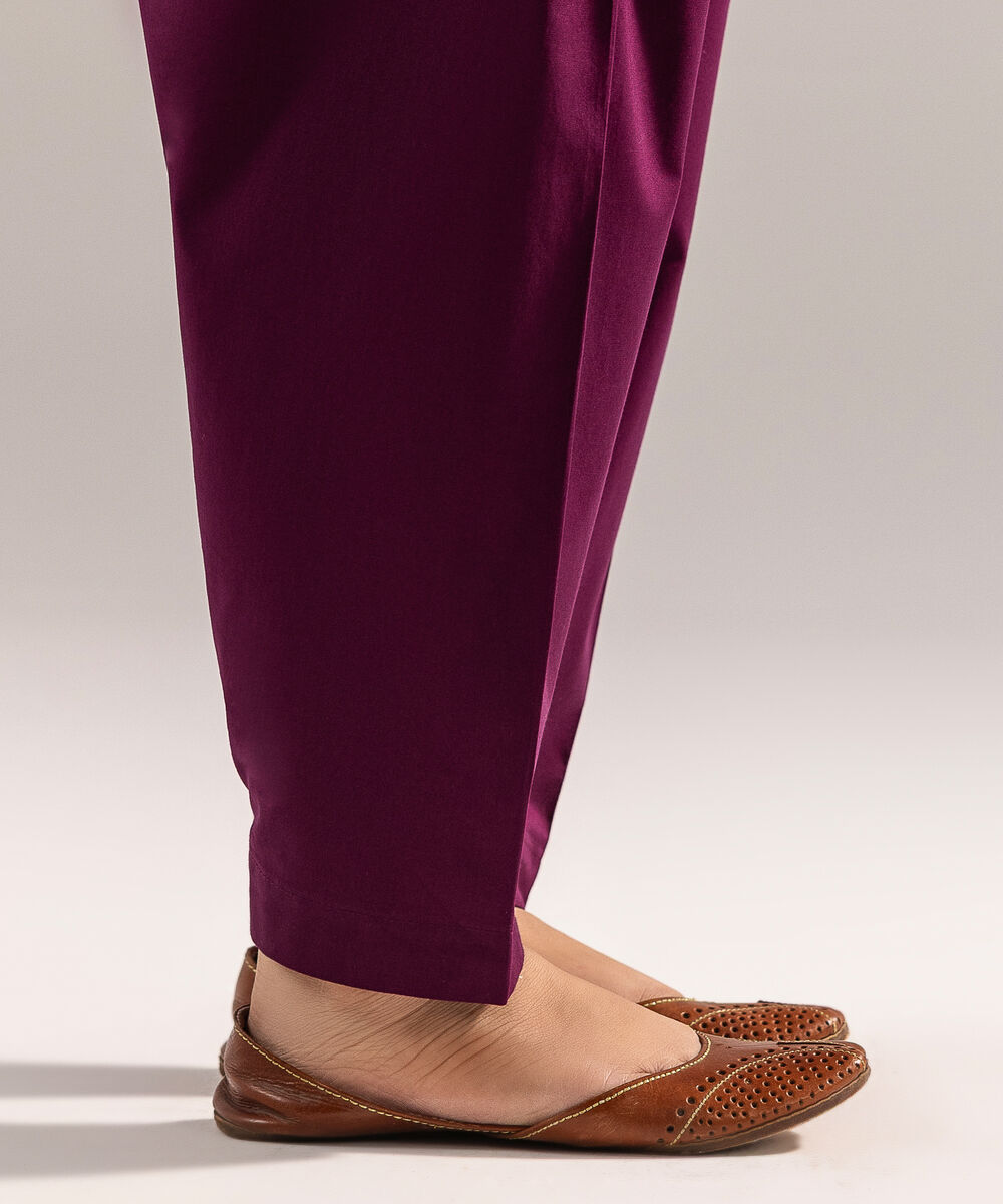 Women's RTW Cambric Solid Purple Skinny Shalwar