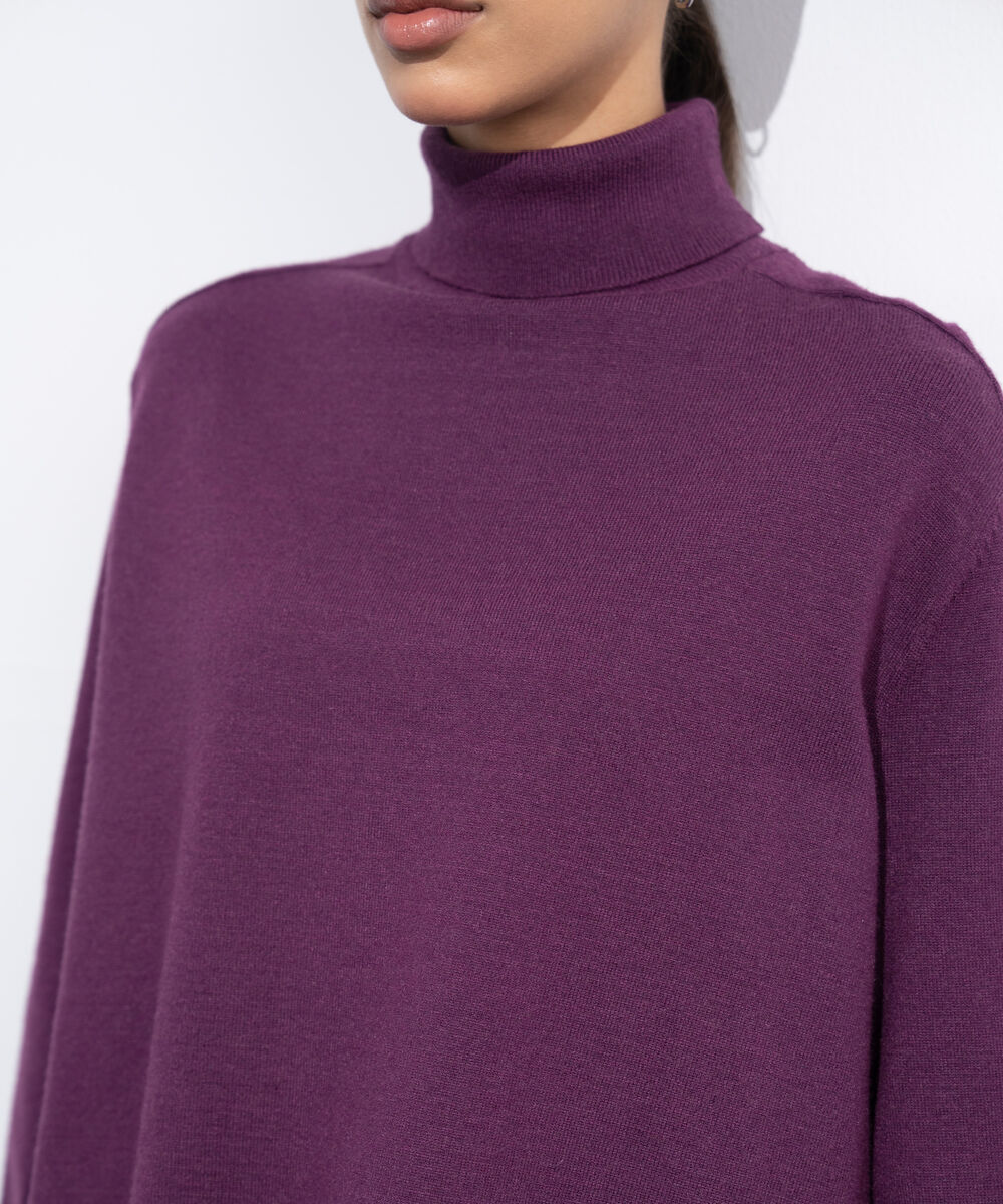 Women's Western Wear Merlot Turtle Neck Knit Sweater