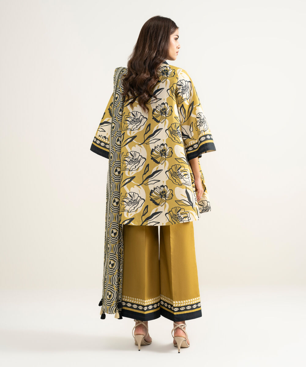 Women's Unstitched Lawn Printed Multi 3 Piece Suit