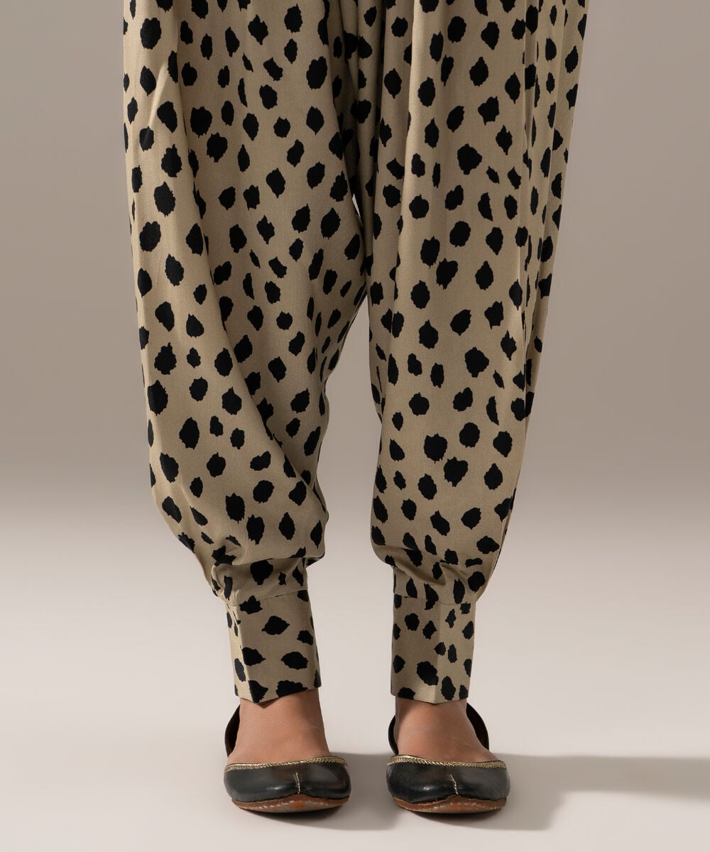 Women's RTW Bedford Printed Muted Green Balloon Pants