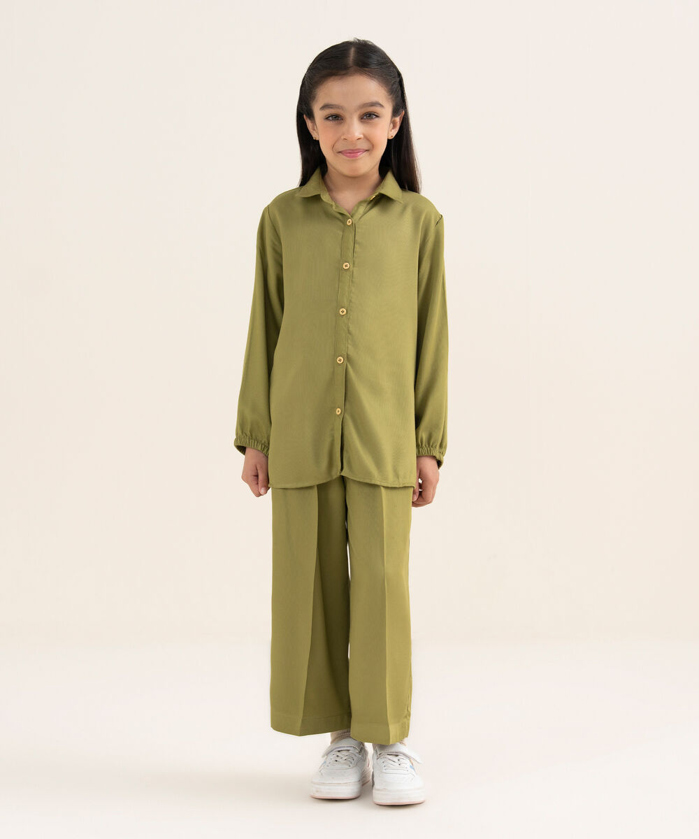 Girl's Bedford Solid Green 2 Piece Set