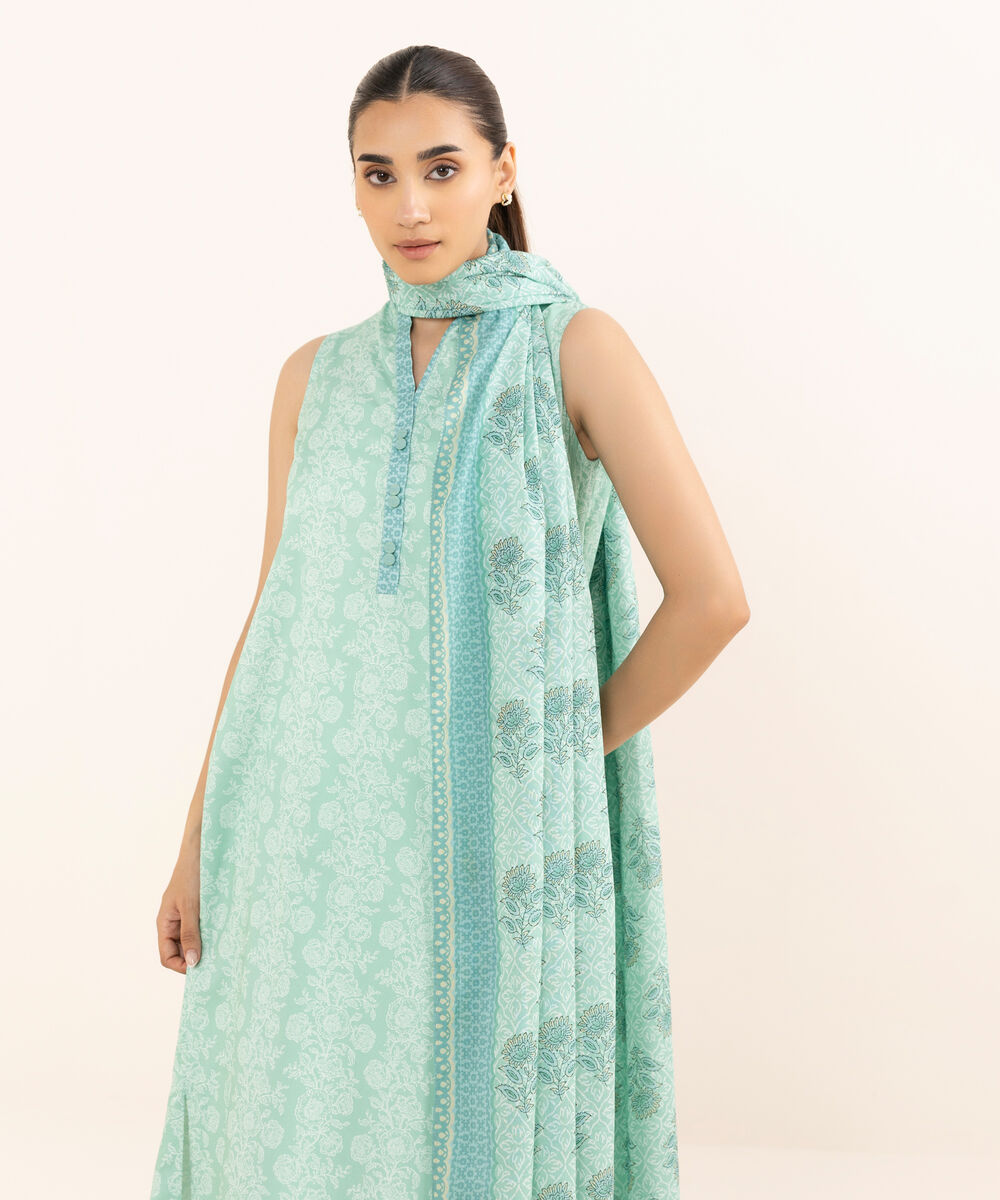 Women's Unstitched Lawn Printed Multi Three Piece Suit