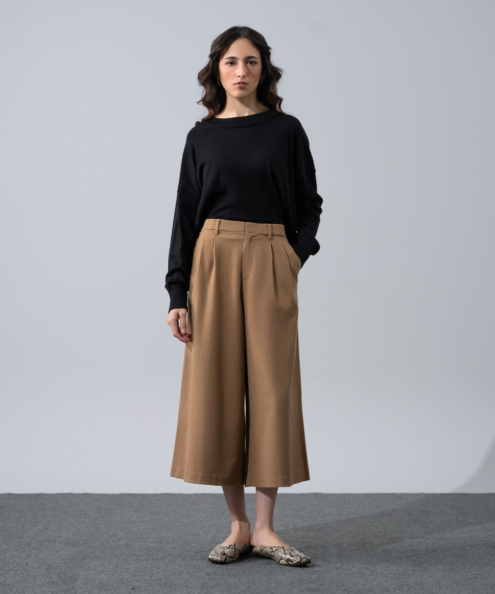 Women's Western Wear Camel Wide Leg Culottes