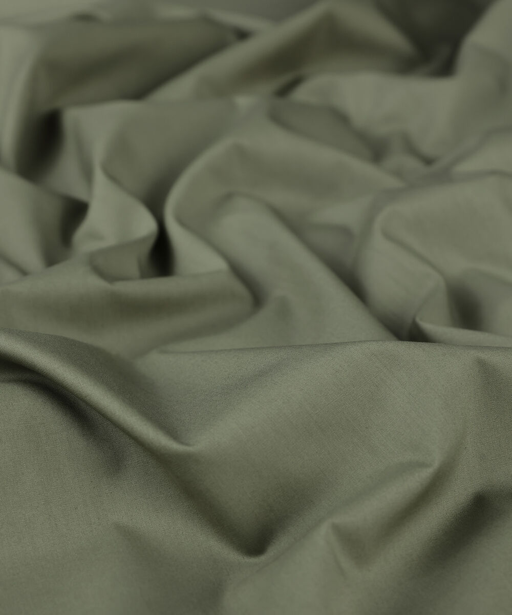 Men Unstitched Cotton Green Full Suit Fabric