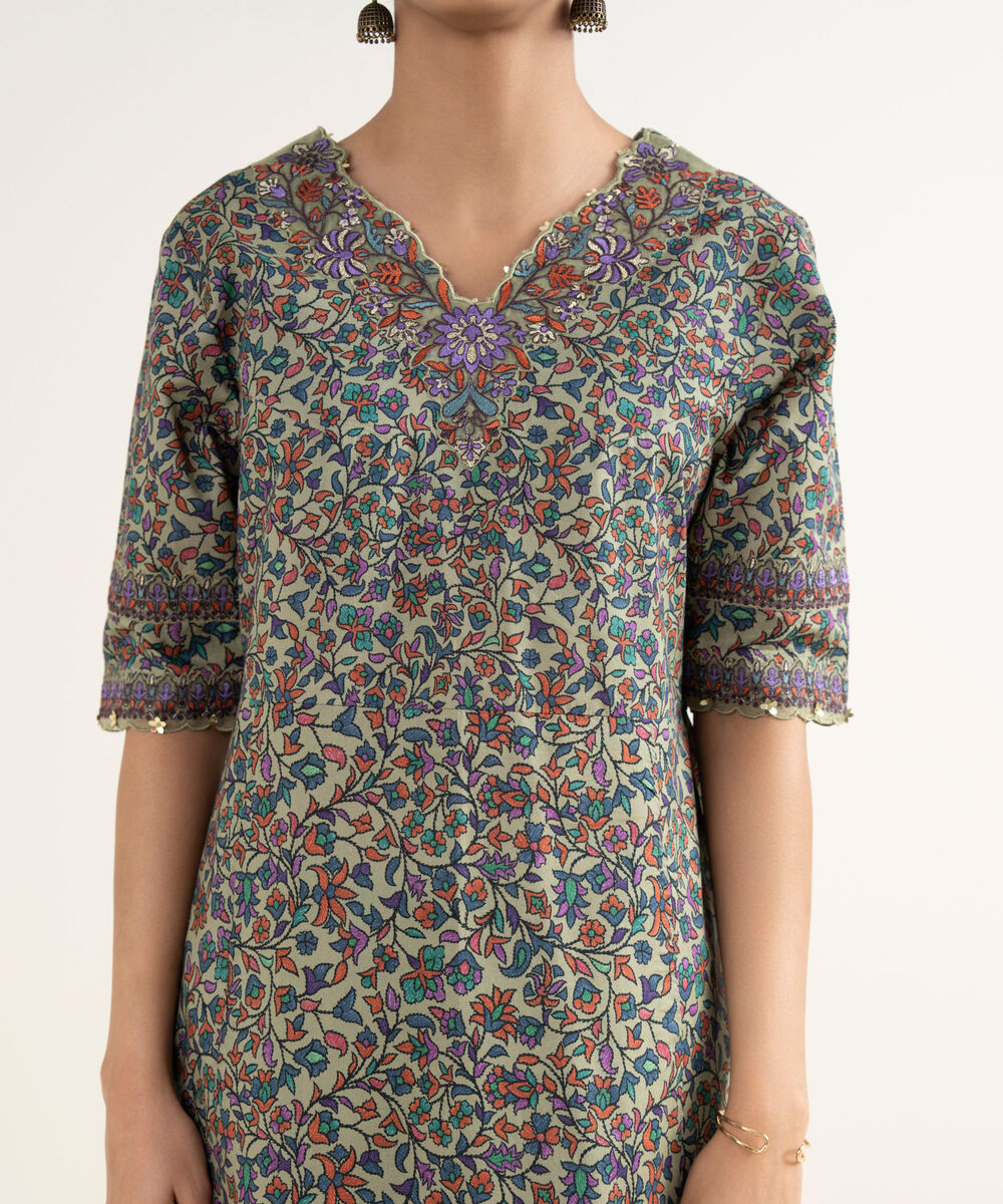 Women's Unstitched Lawn Printed Multi 3 Piece Suit