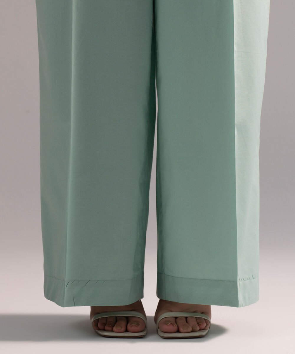 Women's RTW Cambric Solid Sage Green Culottes