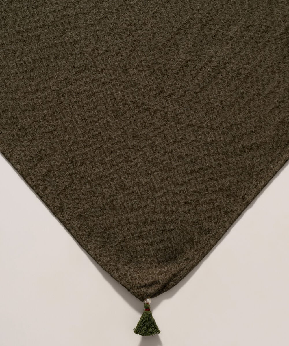Women's RTW Poly Viscose Solid Green Shawl