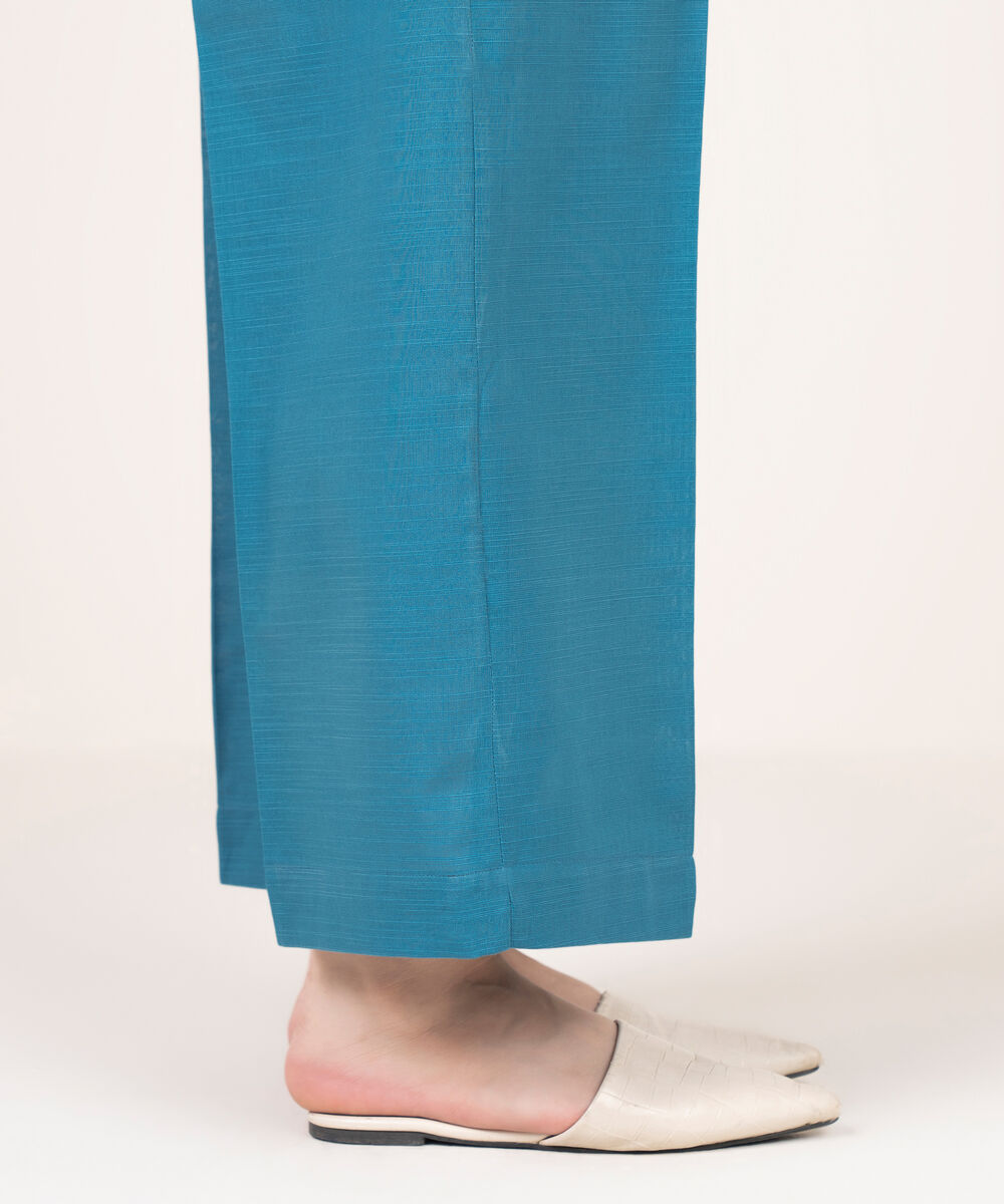 Women's RTW Khaddar Solid Blue Culottes