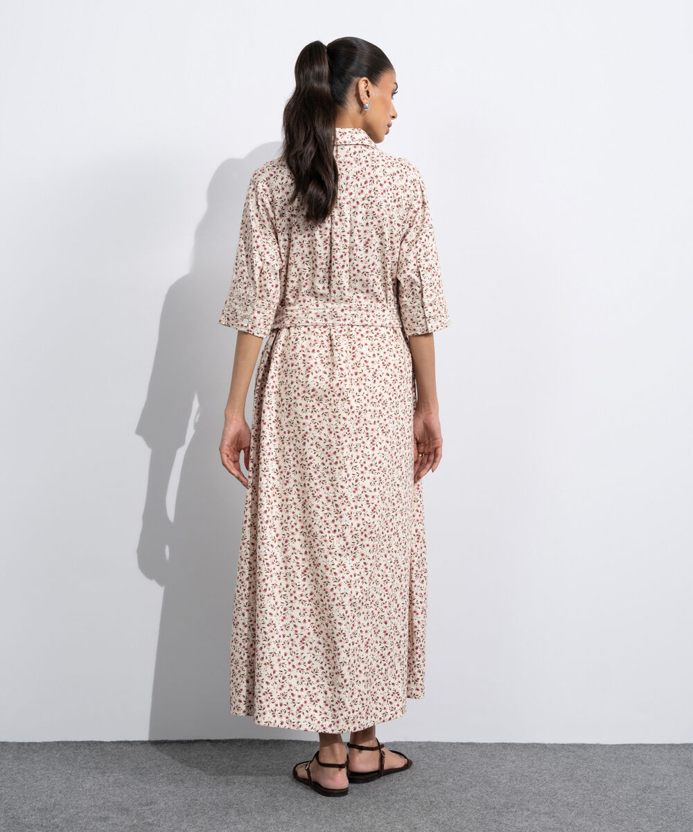 Women's Western Multi Floral Printed Maxi Dress