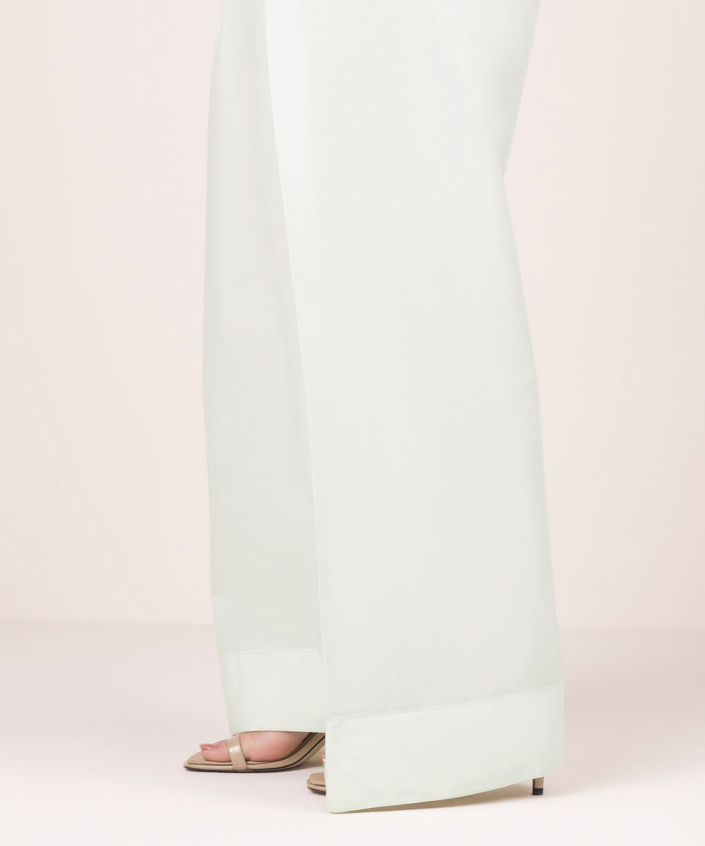 Women's RTW Lawn Solid Mint Green Farshi Shalwar