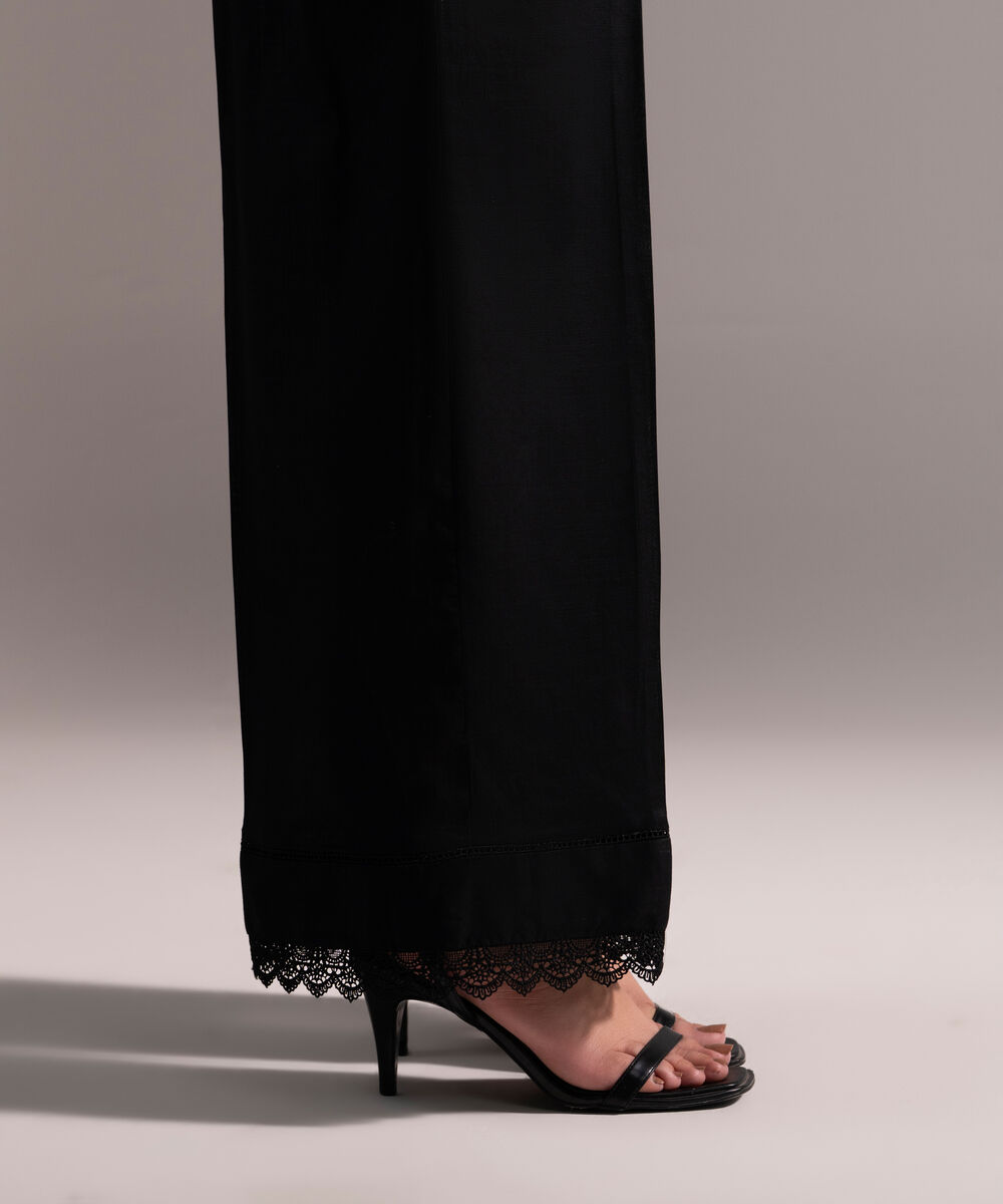 Women's RTW Crosshatch Solid Black Culottes
