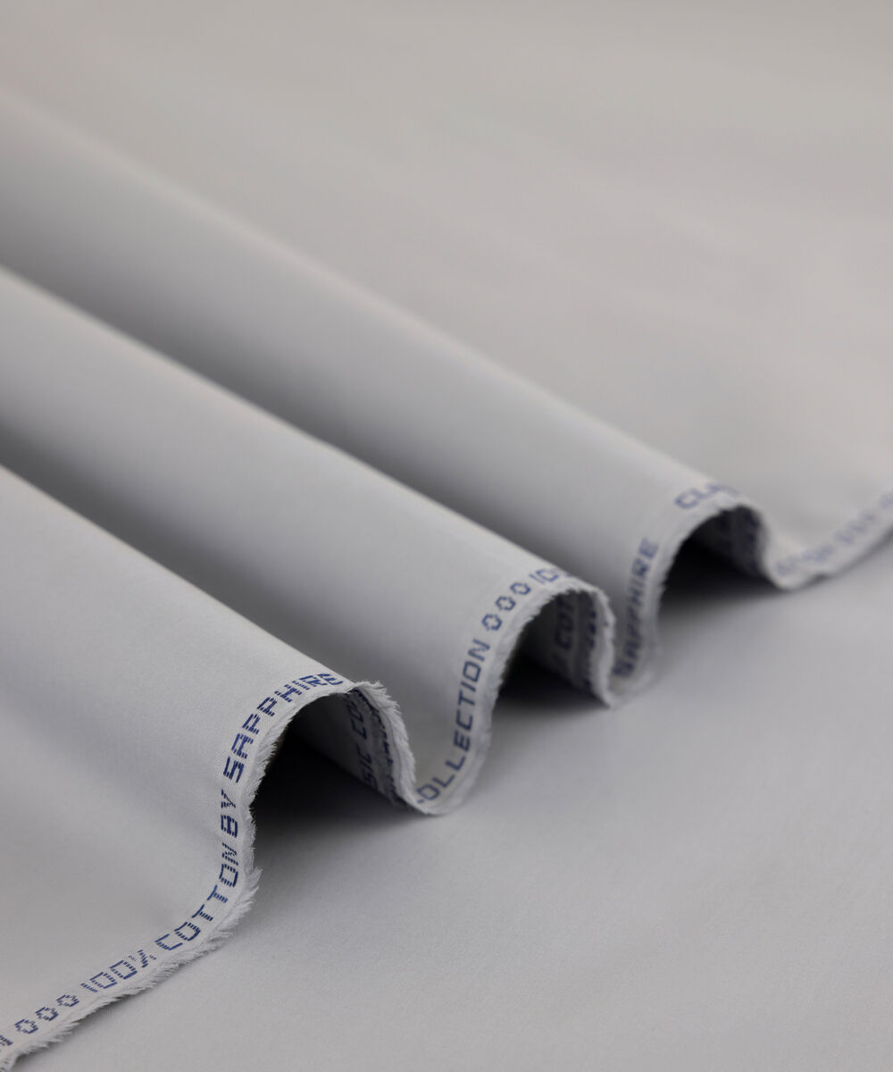 Men's Unstitched 2-Piece Premium Latha Grey Suit