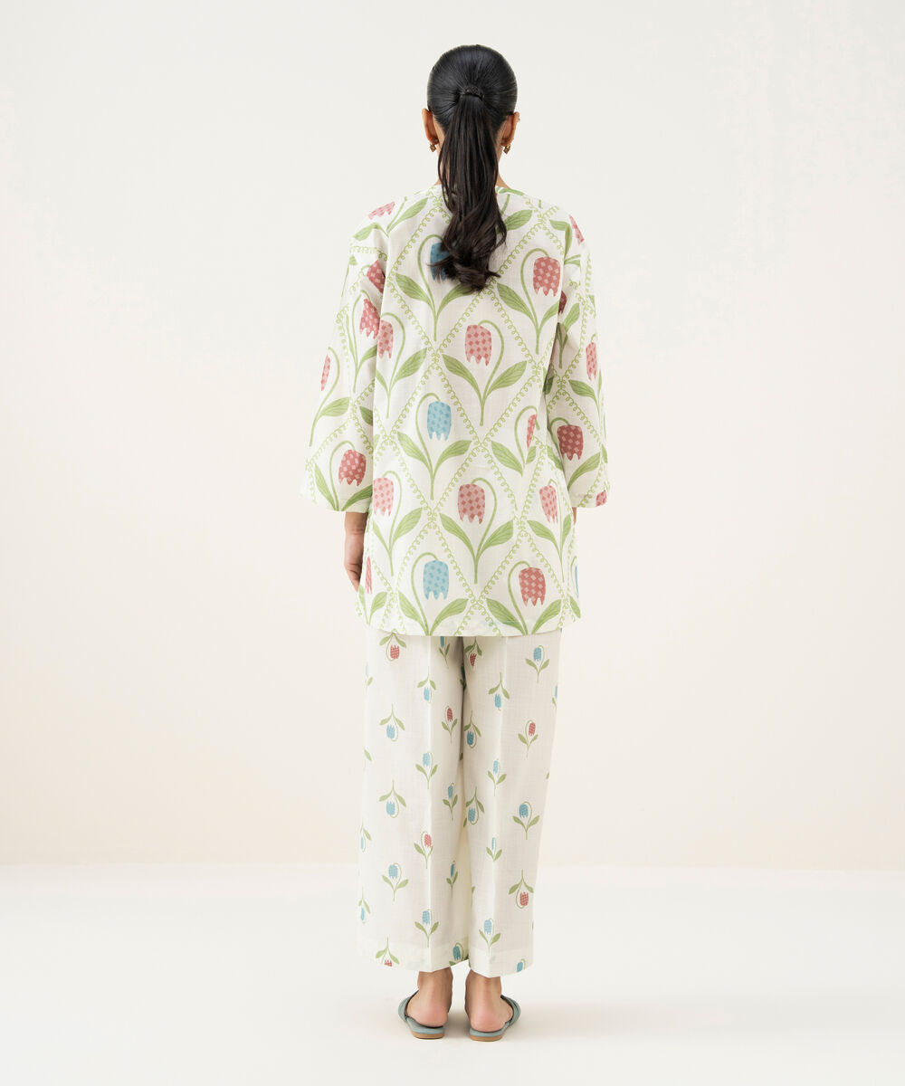 Women's RTW Crosshatch Printed Mint Green Straight Shirt