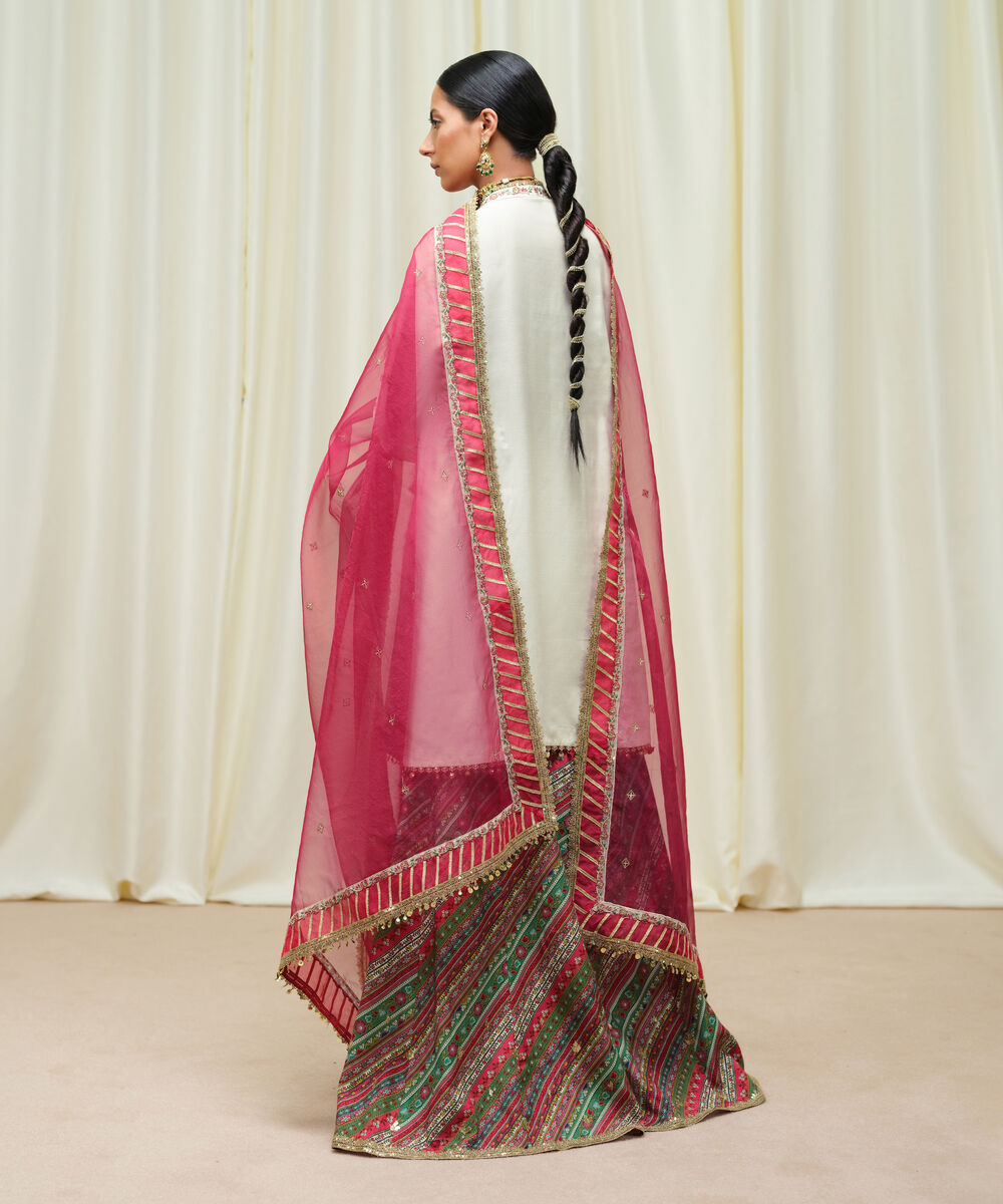 Women's Unstitched Viscose Raw Silk Dyed Three Piece Suit