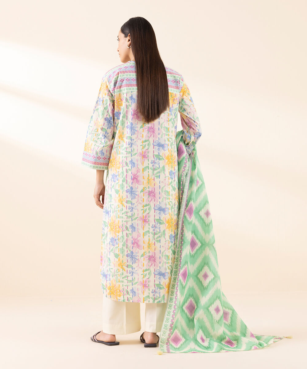 Women's Unstitched Lawn Printed Multi 2 Piece Suit