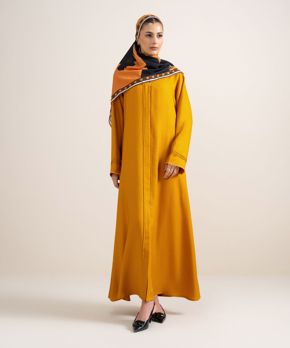 Women's Mustard  Abaya Set